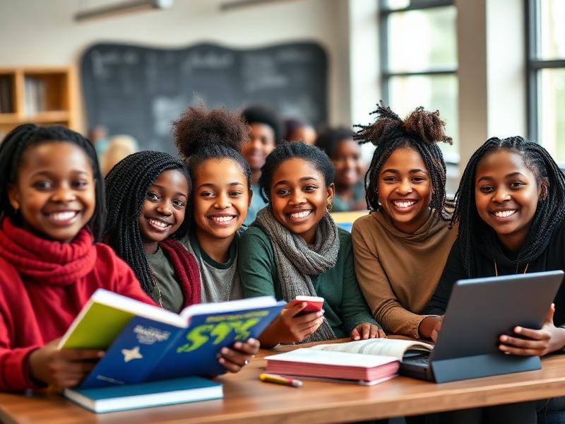 South African students learning